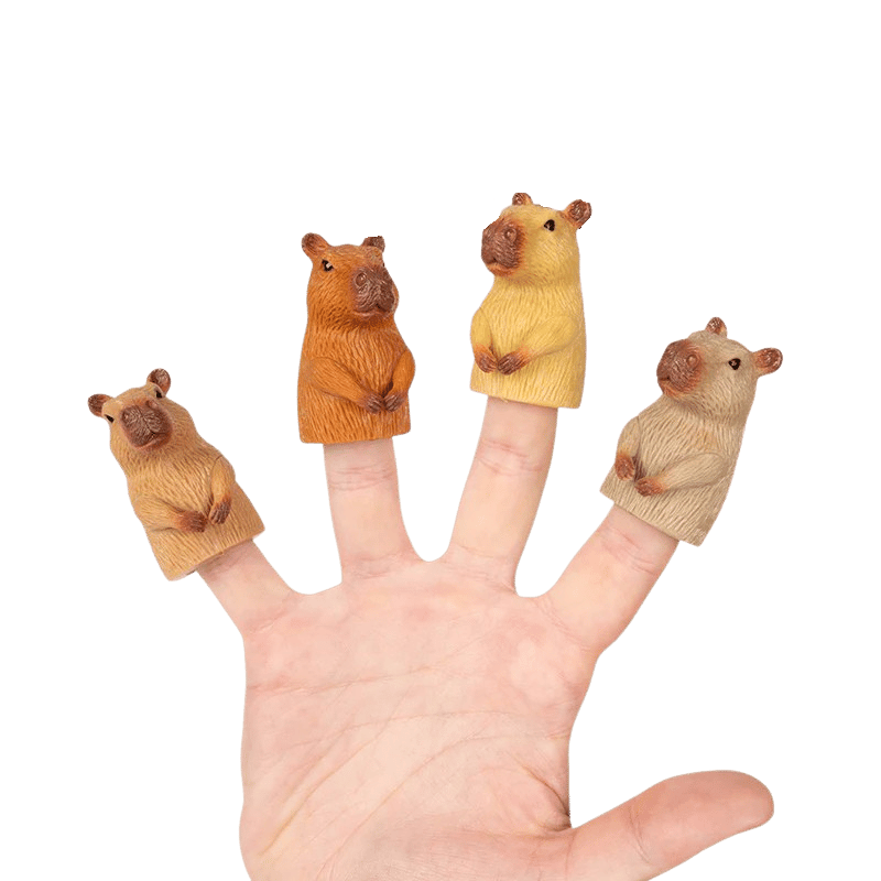 Finger Capybaras - Set of 4 Capybara Finger Puppets