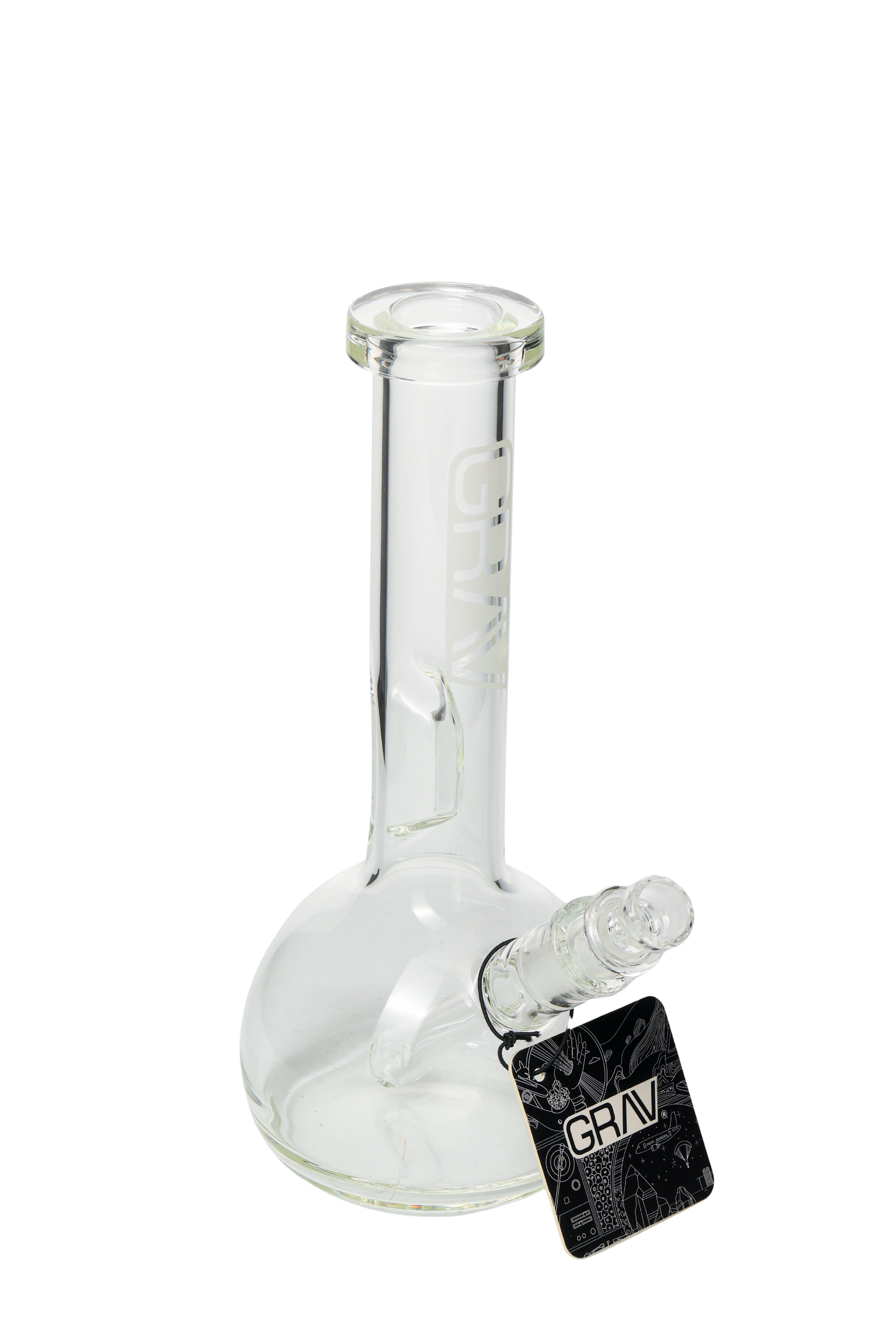 GRAV® Small Clear Round Base Water Pipe